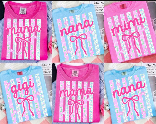 CUSTOM Floral Stripes - ANY NAME