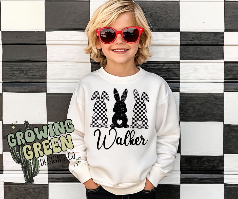 Checkered Bunny - PERSONALIZE