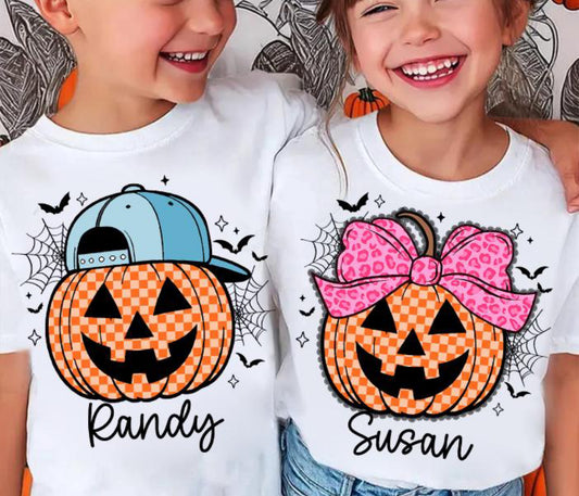 Personalized Checkered Pumpkin