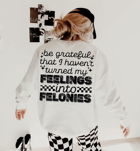 Be Grateful Feelings Into Felonies