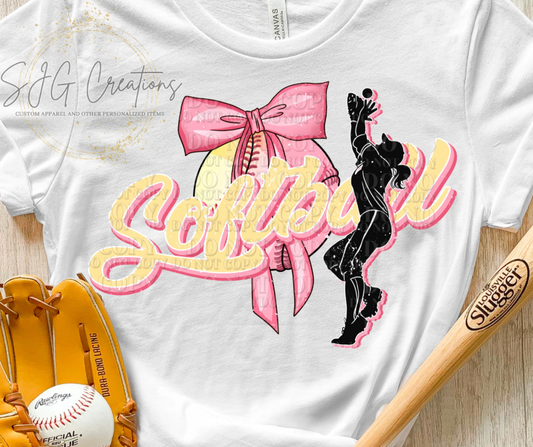 Softball Bow Silhouette