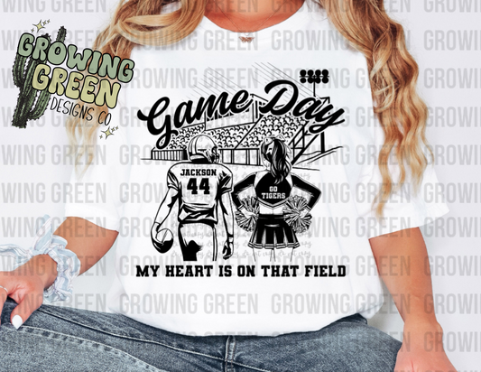 My heart is on that field football/cheer
