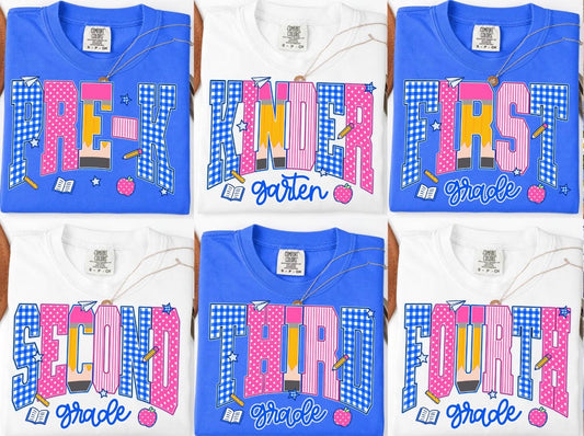 Preppy Blue Gingham Grades PreK- 4th