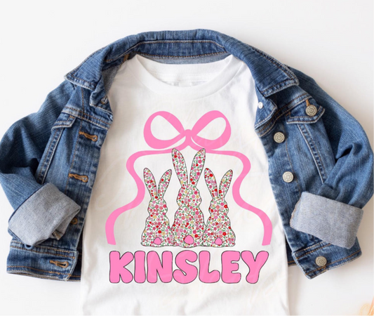 Personalized Floral Bunny