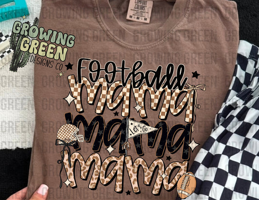 Football Mama Leopard Stacked