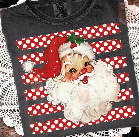 Santa Polka Stripes