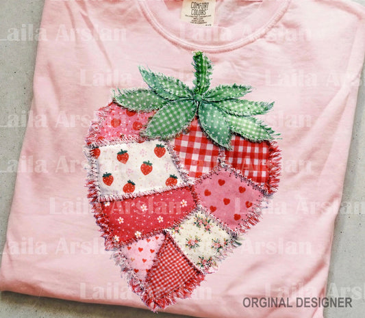 Strawberry Faux Patchwork