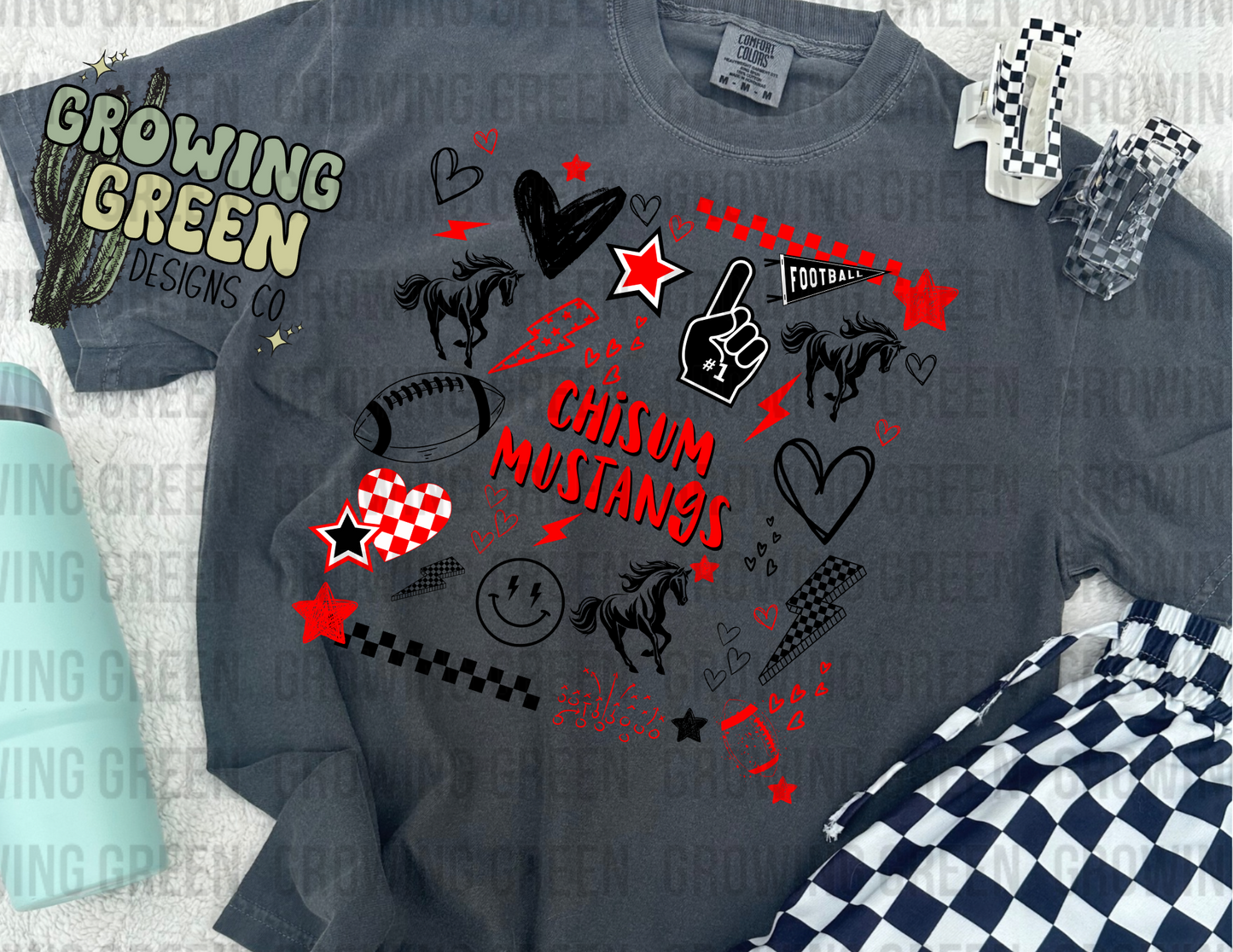 Preppy Football Collage ANY MASCOT