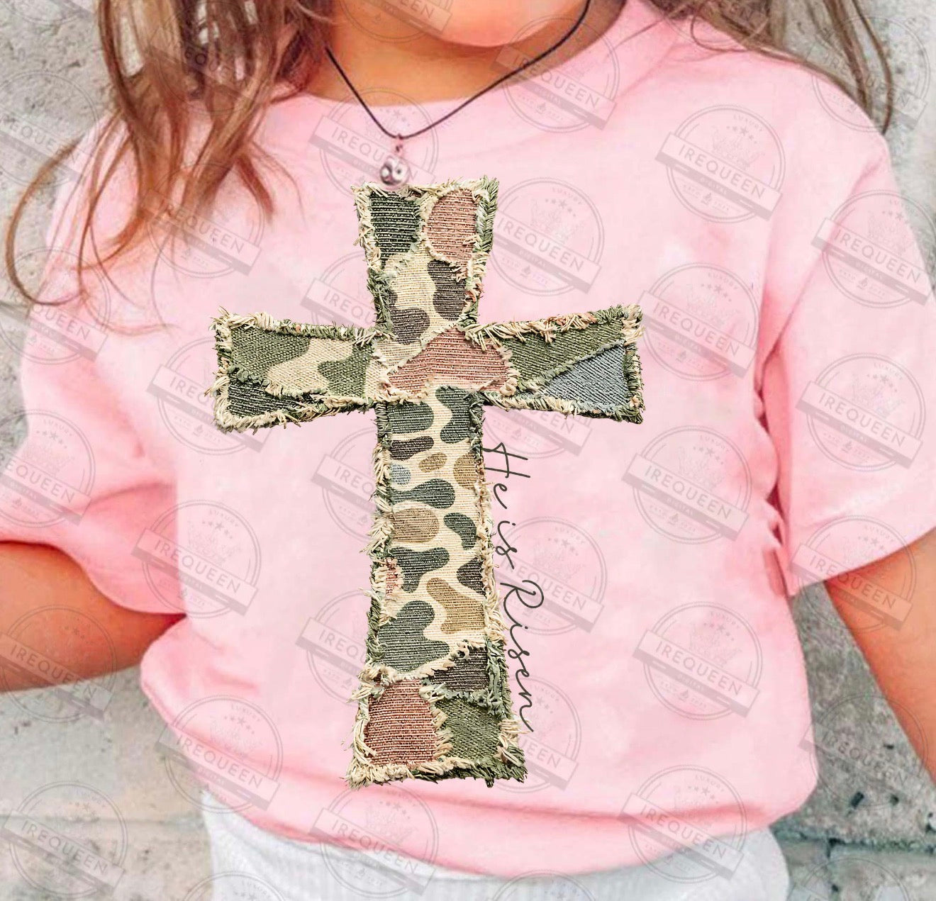 Camo Cross He Is Risen