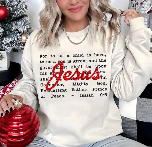 Jesus Christmas Faux Glitter