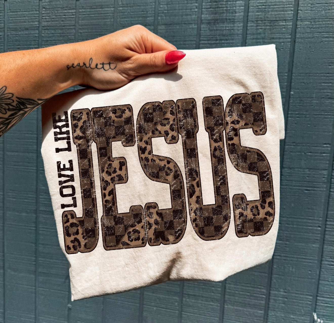 Love Like Jesus Leopard Check