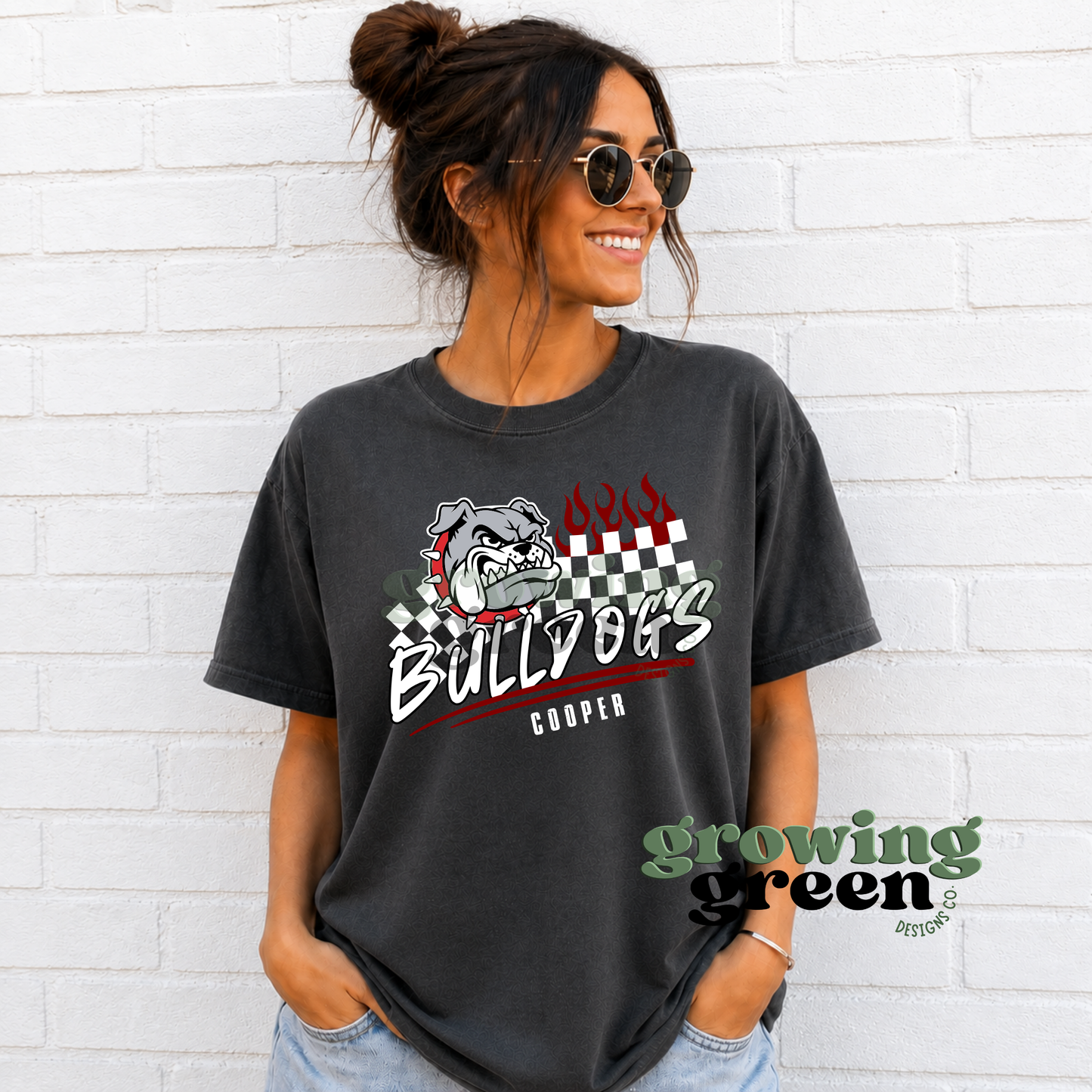 Spirit Checkered Flame - ANY MASCOT