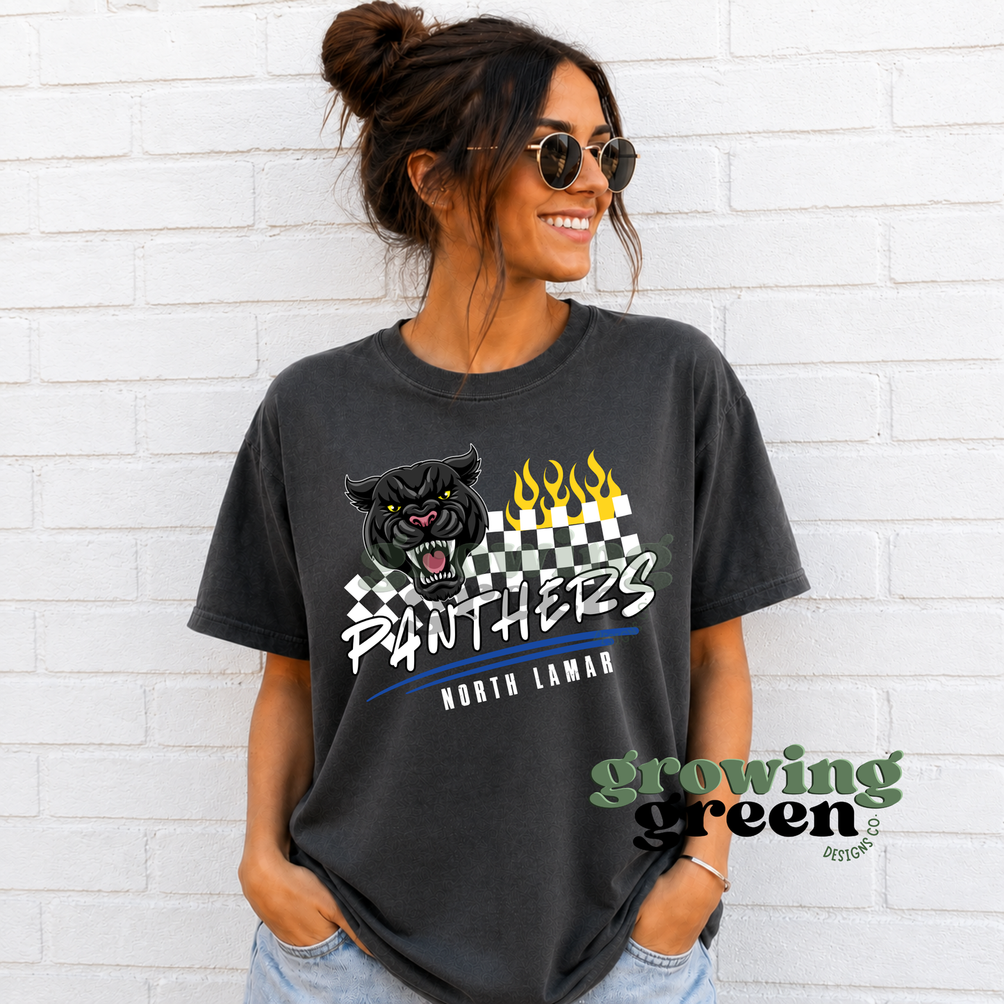 Spirit Checkered Flame - ANY MASCOT