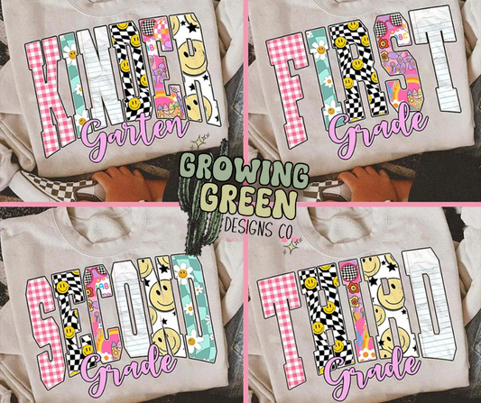 Retro Checker Smiley Grade PreK-4th