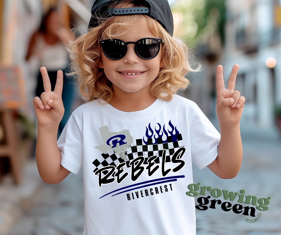 Spirit Checkered Flame - ANY MASCOT