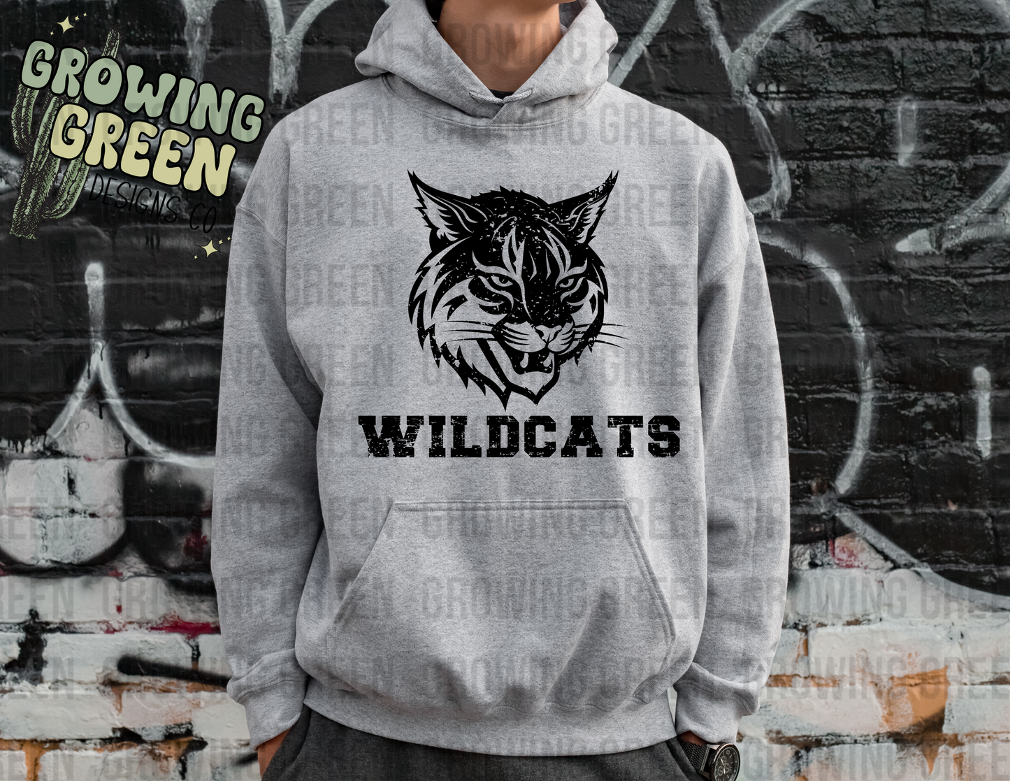 Distressed Spirit Hoodie - ANY MASCOT
