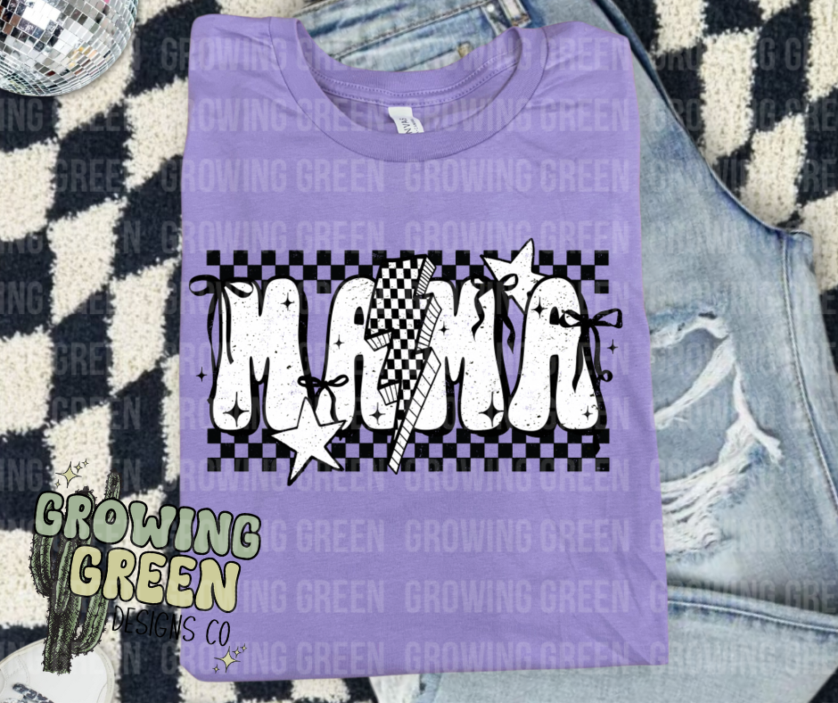 Mama black and white rocker bow