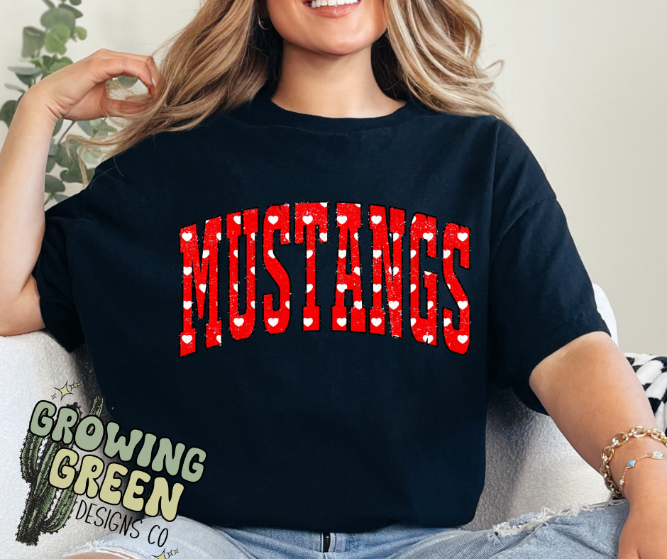 Distressed Block Hearts - ANY MASCOT