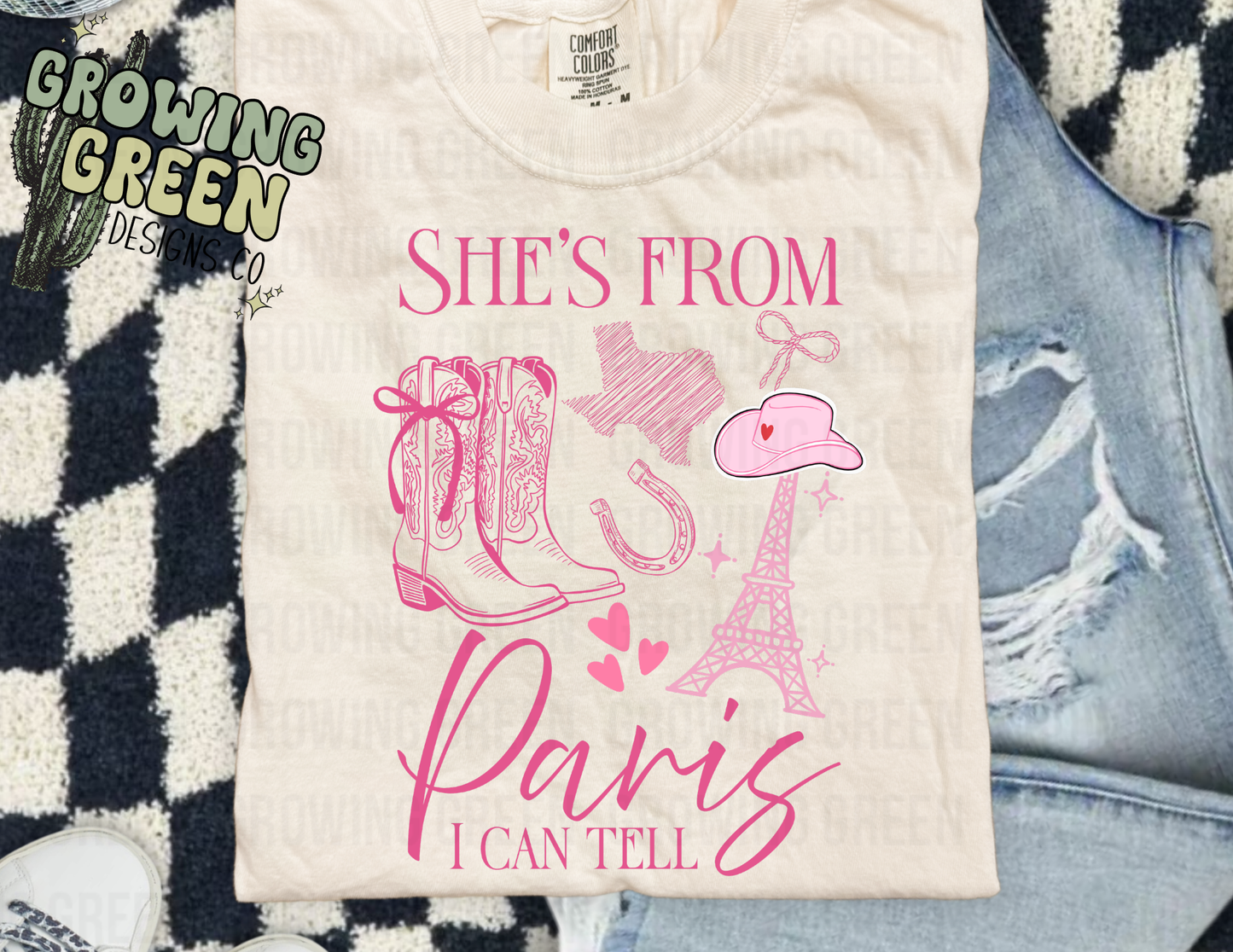 She's From Paris I Can Tell Pink Collage