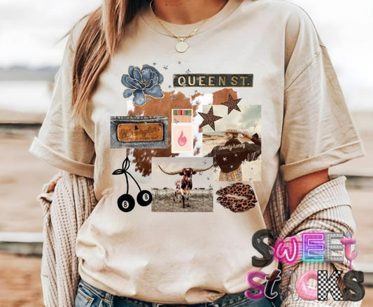 Vintage cowgirl collage