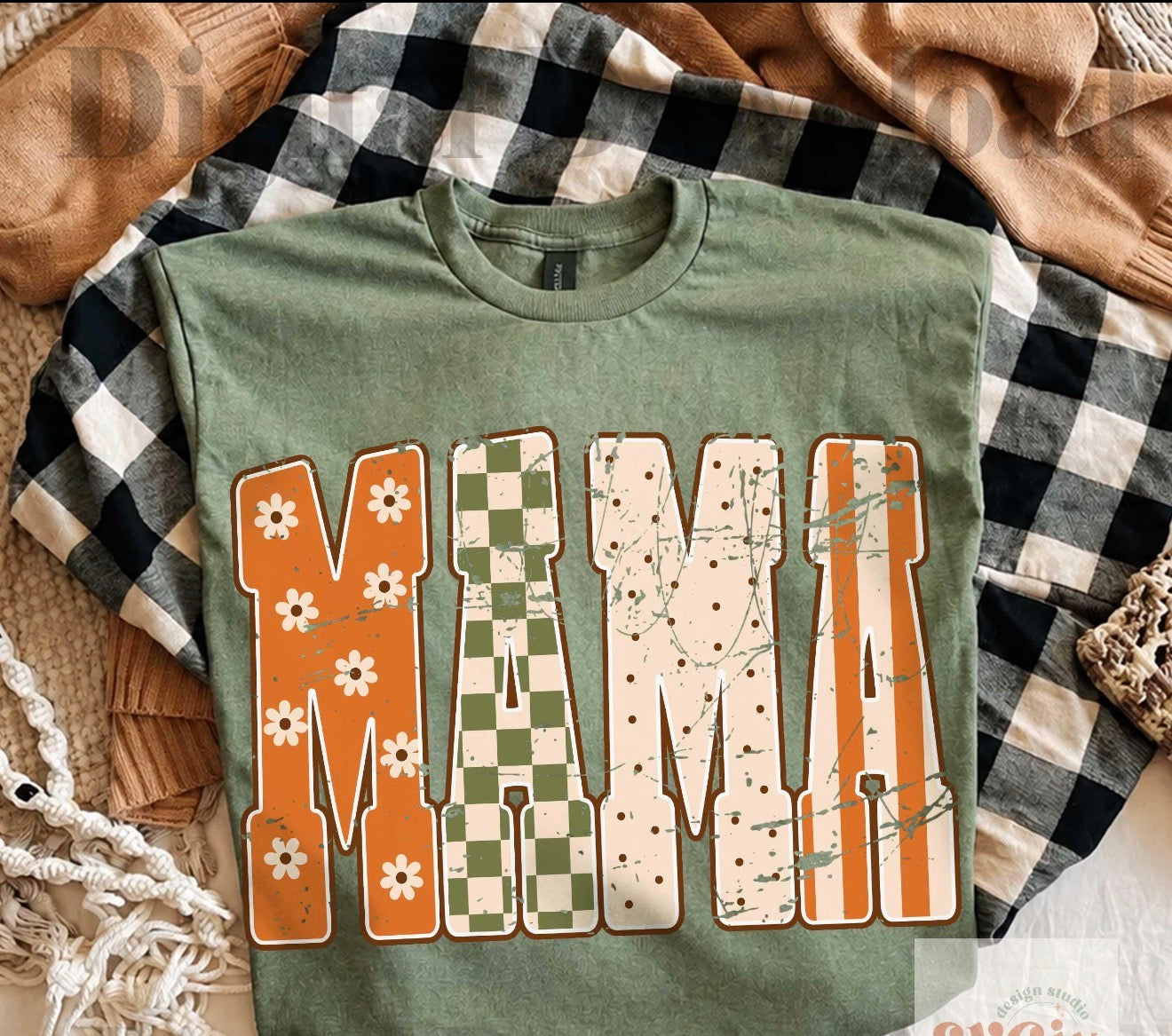 Mama Fall Distressed