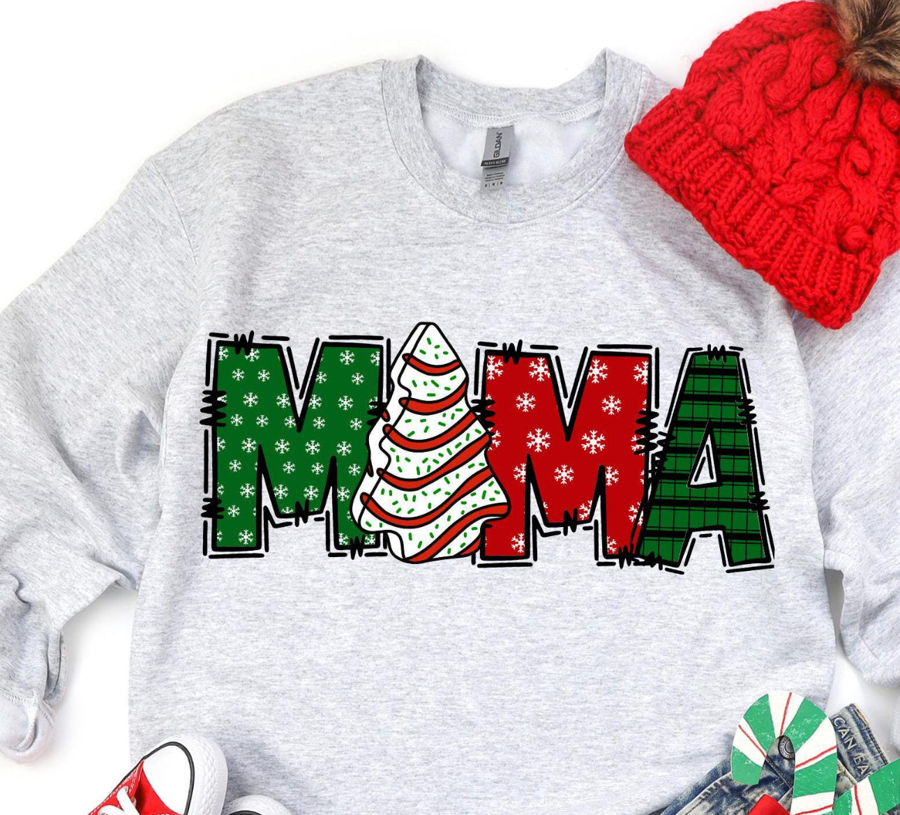 Mama Christmas Tree Cake