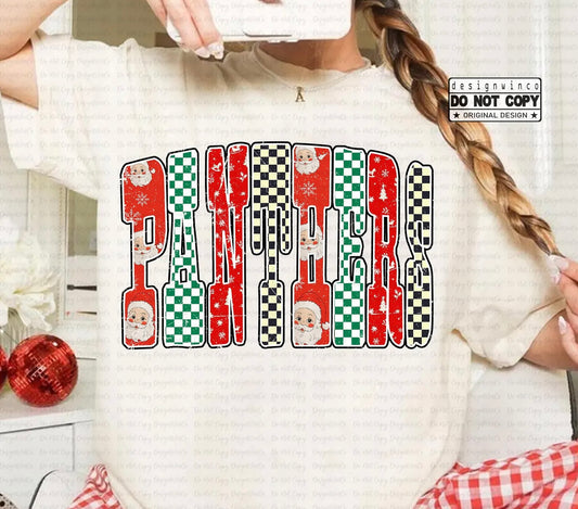 Christmas Santa Checkered Spirit - ANY MASCOT