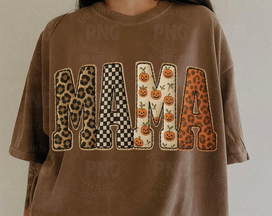 Mama Fall Faux Patchwork