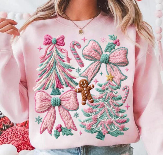 Pink Christmas Faux Yarn