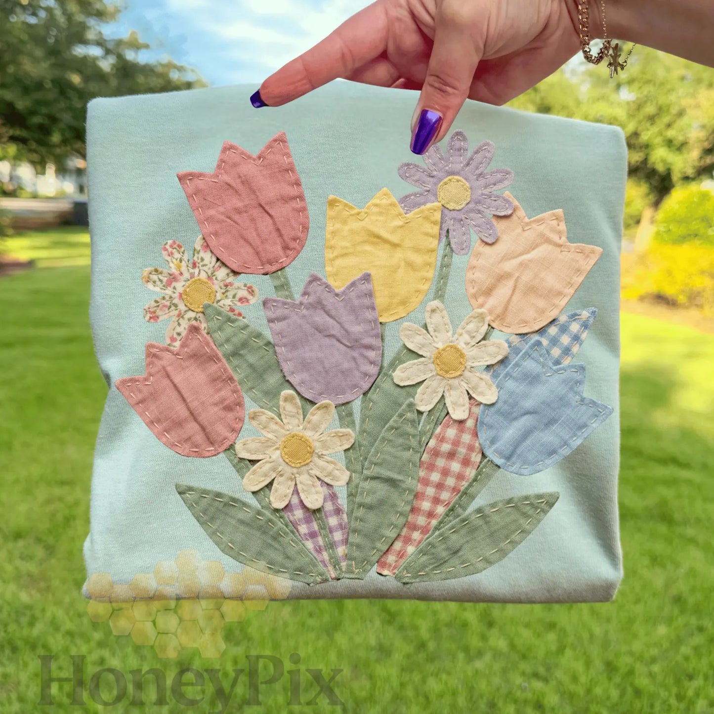 Tulips Faux Patchwork