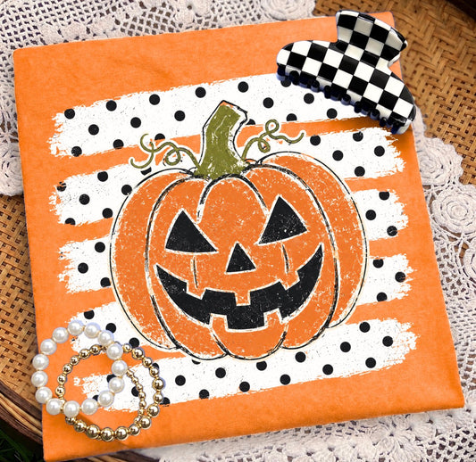 Pumpkin Polka Dot Stripes