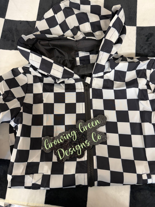 Black and White Checkered Windbreaker