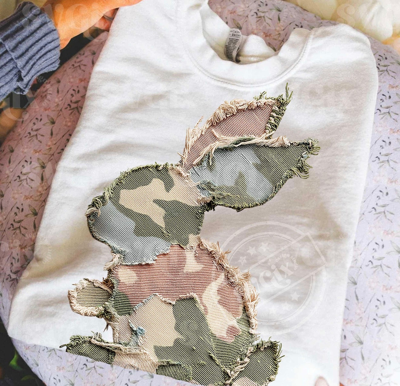 Camo Bunny Faux Patch