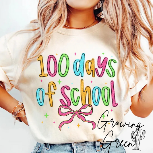 100 Days of School Bow
