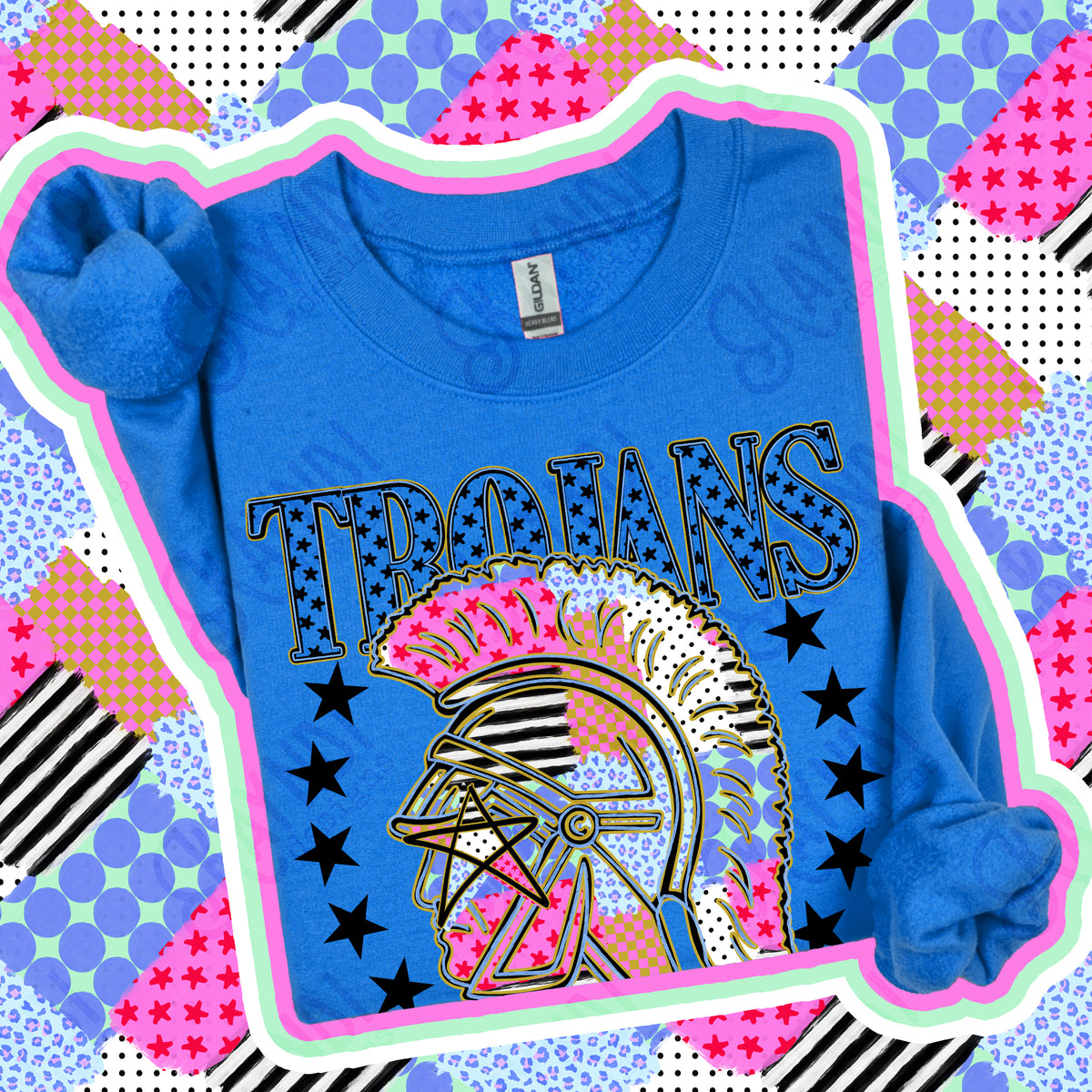 Patchwork Varsity Stars Mascot