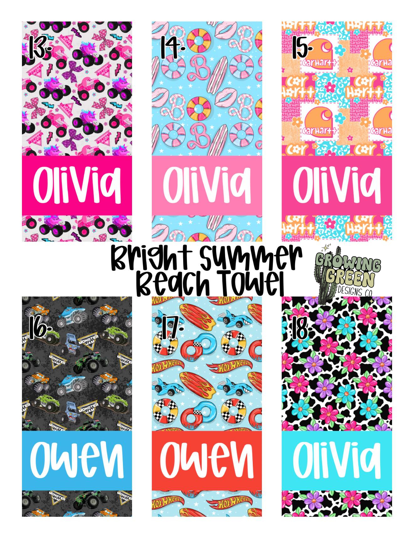 Bright Summer Beach Towels - PRE ORDER