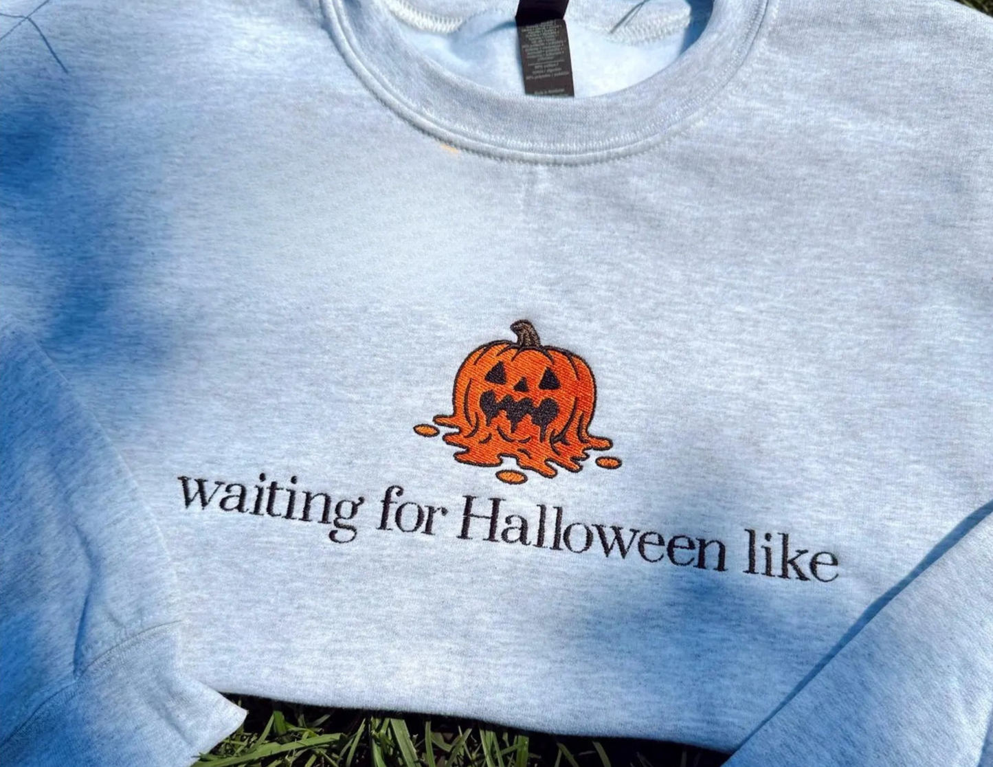 Waiting for Halloween Embroidered Sweatshirt