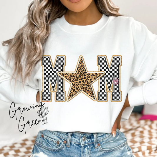 Mom Star Checkered