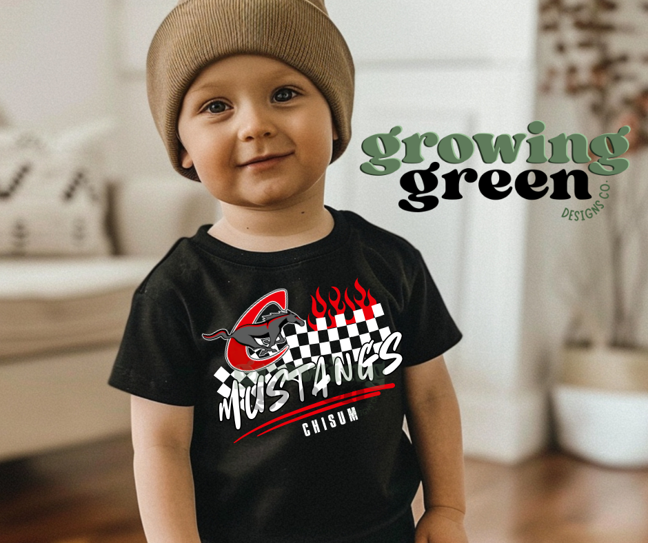 Spirit Checkered Flame - ANY MASCOT