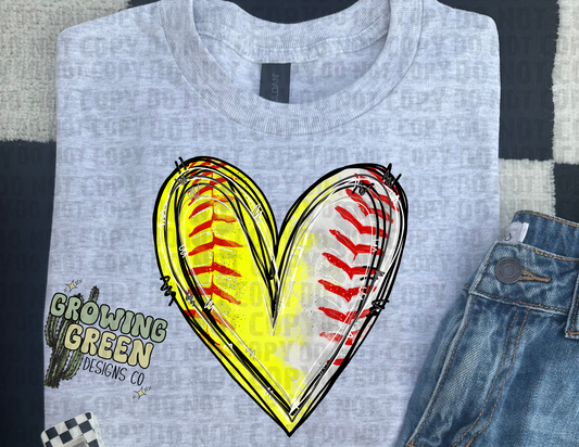 Baseball Softball Heart