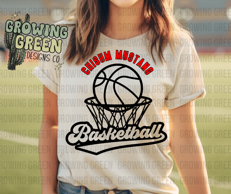 School Basketball Net Spirit - ANY SCHOOL/MASCOT