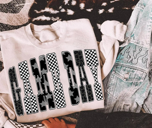 Game Day Trendy Black Checkered