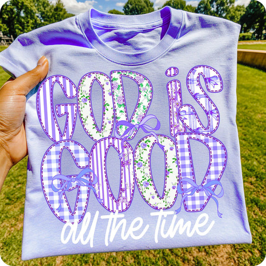 God is Good Purple Preppy