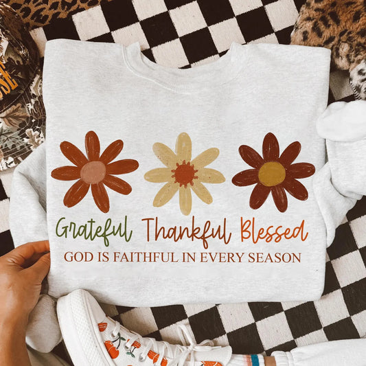 Grateful Thankful Blessed Flowers