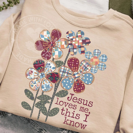 Jesus Loves Me This I Know Faux Patchwork Flowers