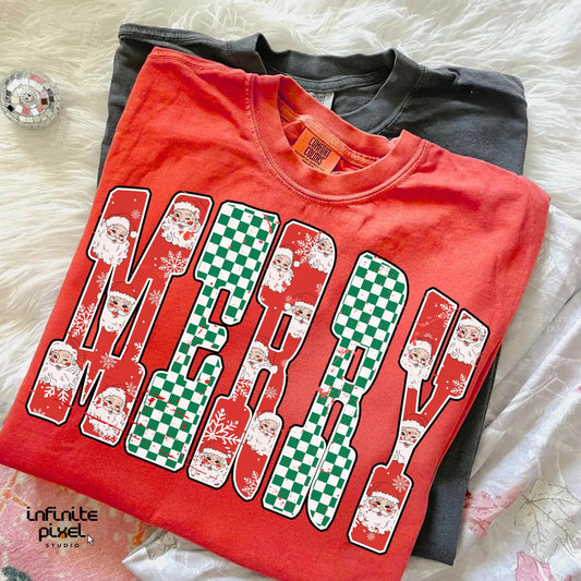 Merry Checkered Santa