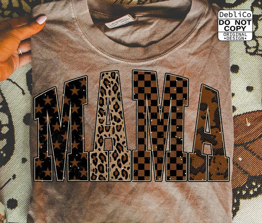 Mama Leopard Checker Stars