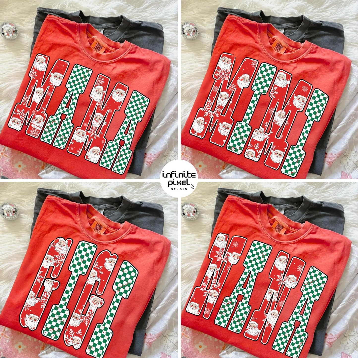 Christmas Checkered Mama - CUSTOM