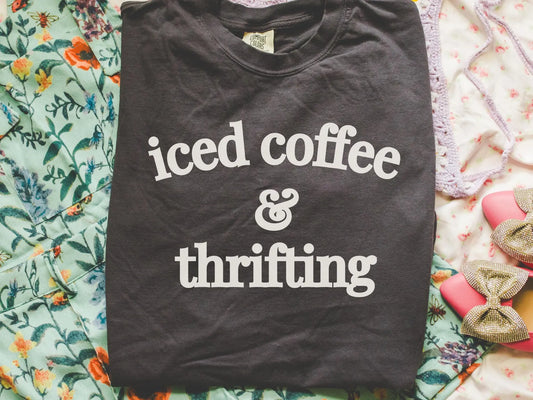 iced coffee and thrifting