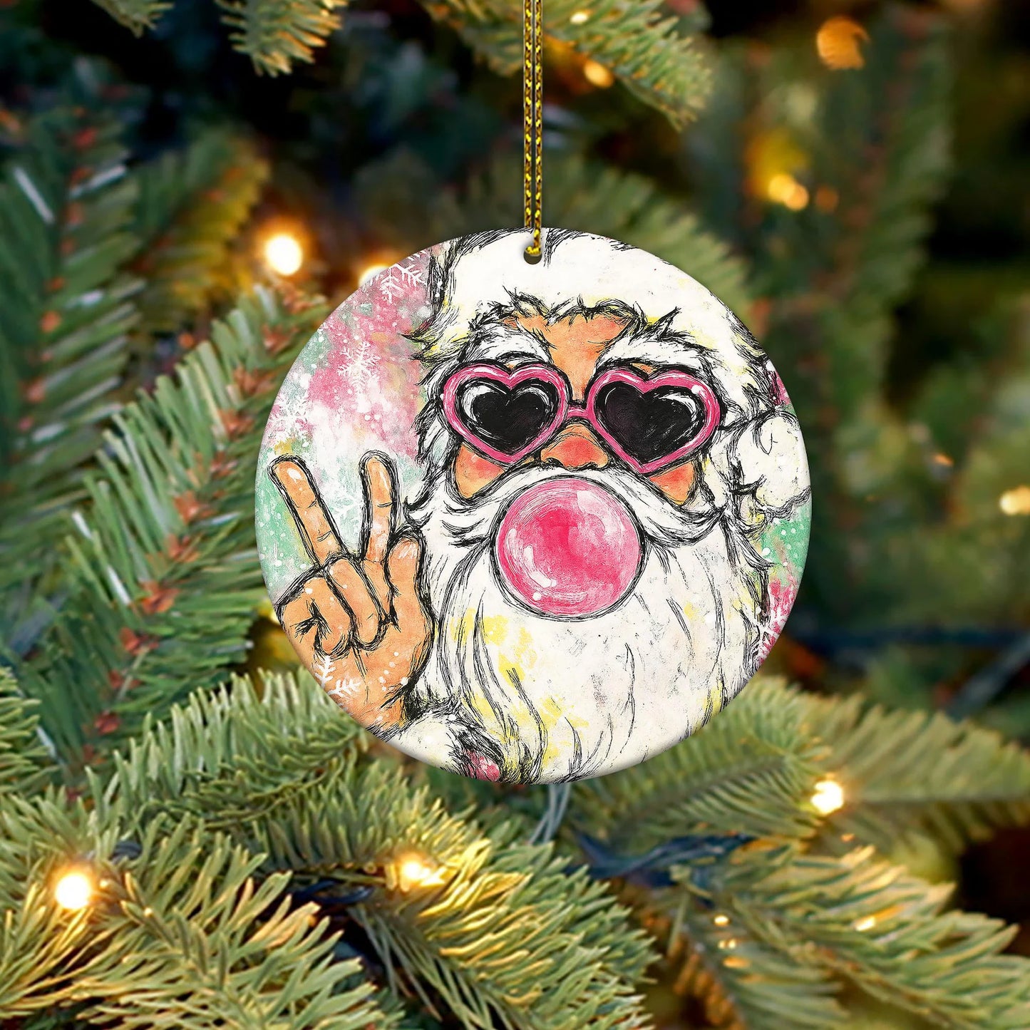 Santa Blowing Bubble Ornament